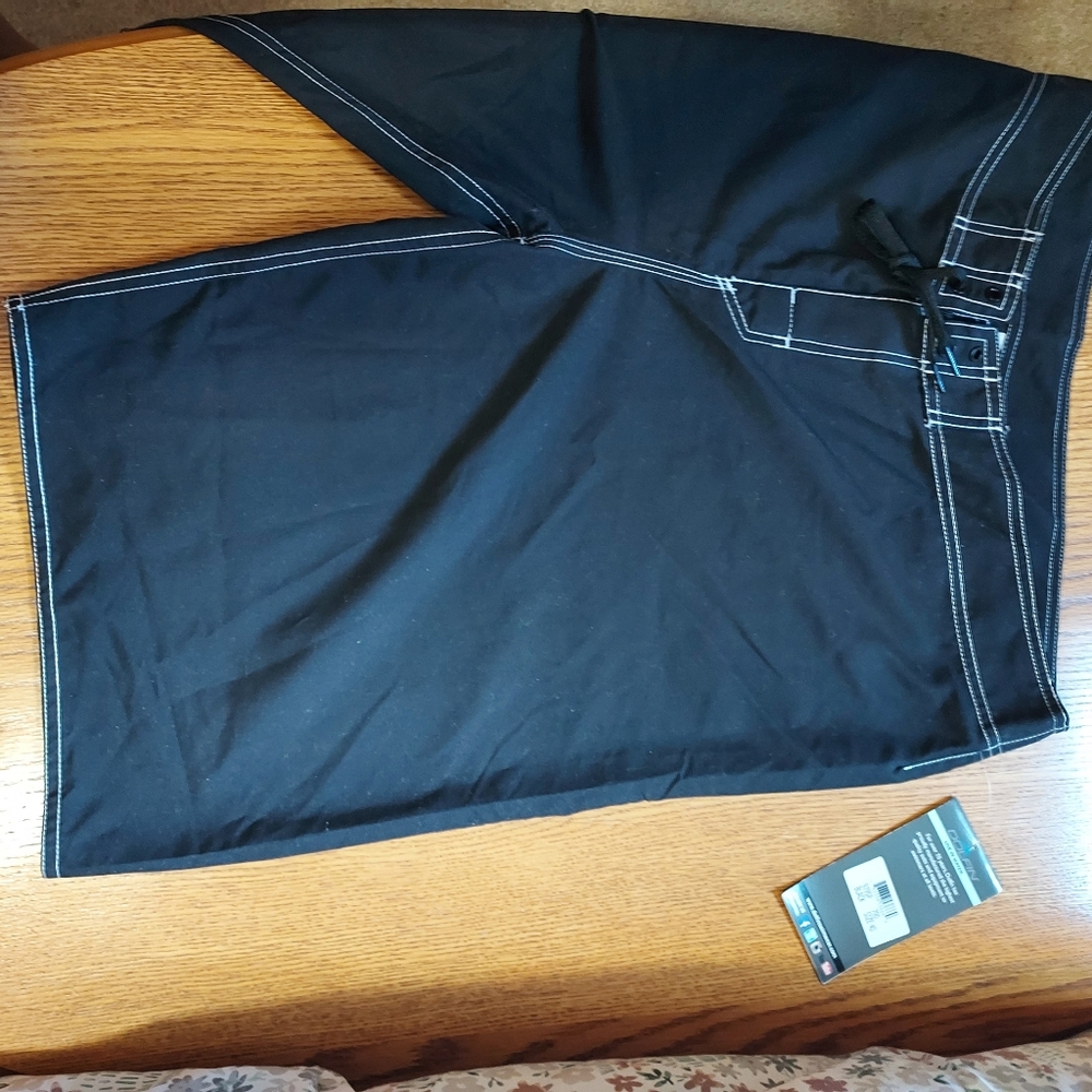 Dolphin Black Board Shorts with White Stitching